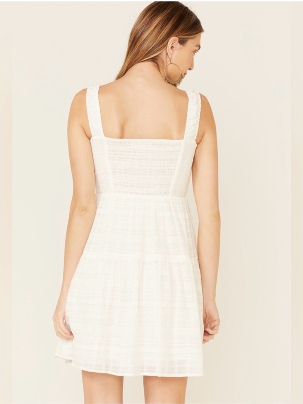 Idyllwind White Button-Front Mini Dress - Picture 3 of 7